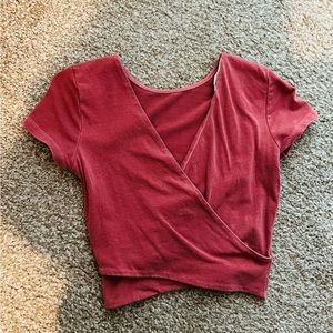 Aeropostale Dusty Pink Reversible Wrap-Style Crop Top